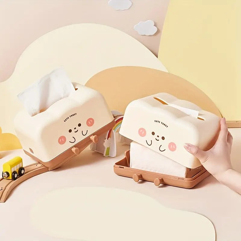 Cute Toast Tissue Box