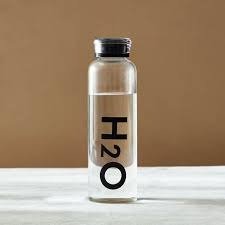Premium Glass Water Bottle H2O