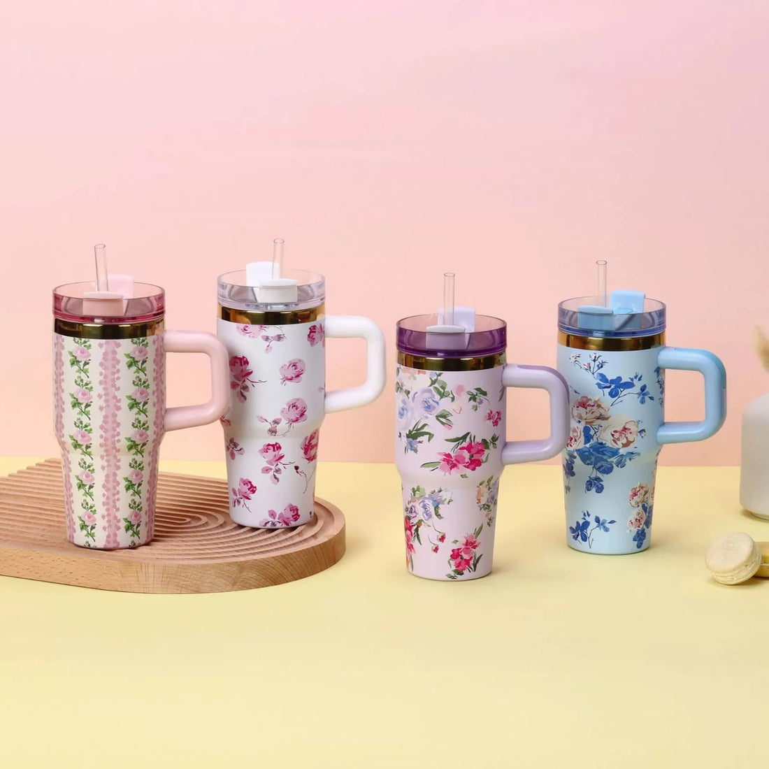 Flower  Printed Tumbler For Kids Mini 14Oz Stainless Steel