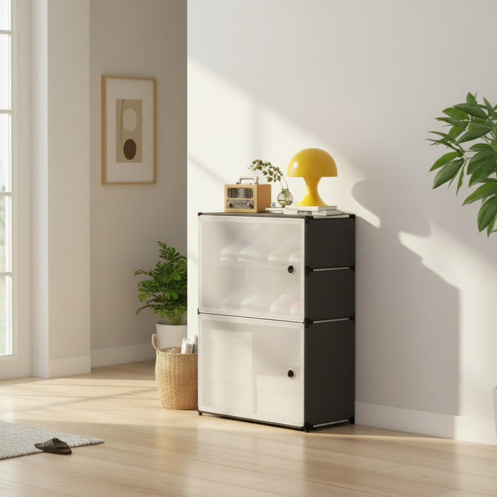 Shoe Storage Cabinet – Modern Stackable Organizer