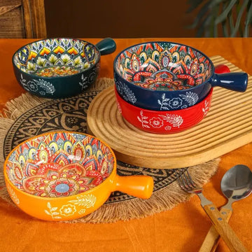6” Ceramic Handle Bowl – Premium Printed Design