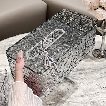 Elegant Ice Crystal Acrylic Tissue Box & Organizer