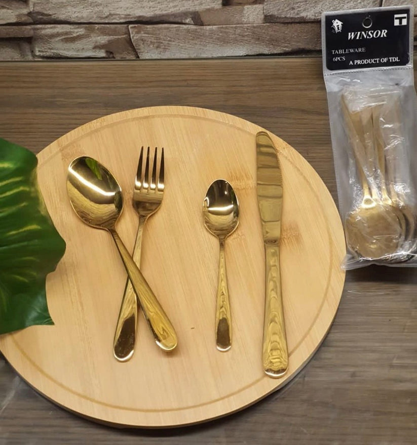 Winsor Premium Golden Cutlery Set – Elegant 40-Piece Dining Collection