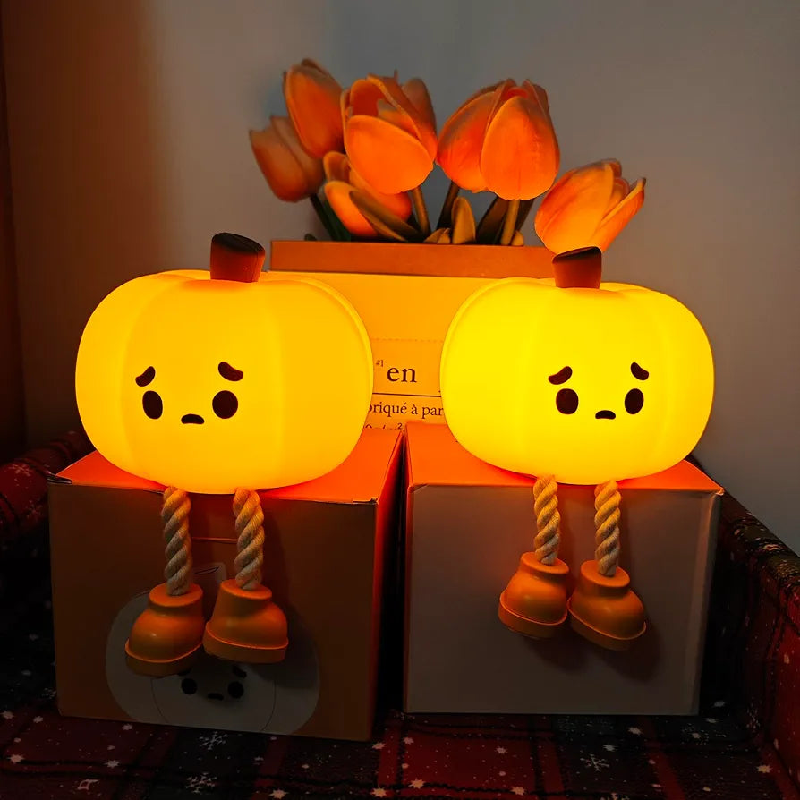 Cute Pumpkin Buddy Light – Halloween Edition Night Light with Feet