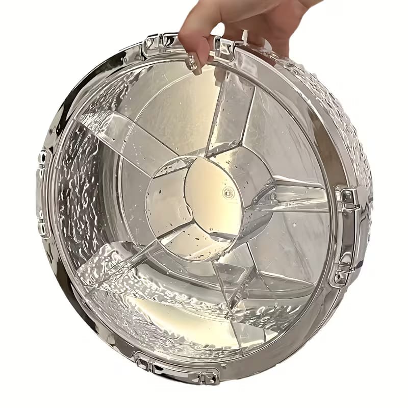 Premium Divided Acrylic Snack Box with Bear Handle