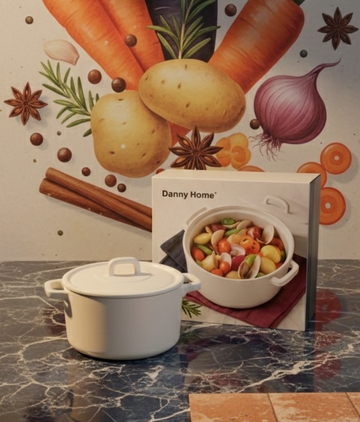 Danny Home / Ashton Round Porcelain Casserole with Lid – 1.2L (White)