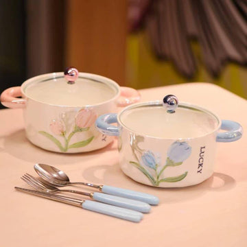 Tulip Garden Iridescent Porcelain Serving Pot (1200ml)