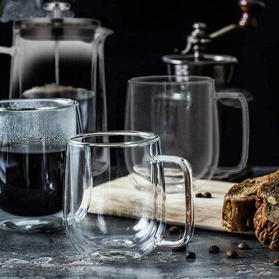 400ml Double Wall Heat-Resistant Glass Mug