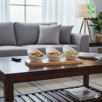 Trio Curve Snack Bowl Set with Wooden Base – Brilliant