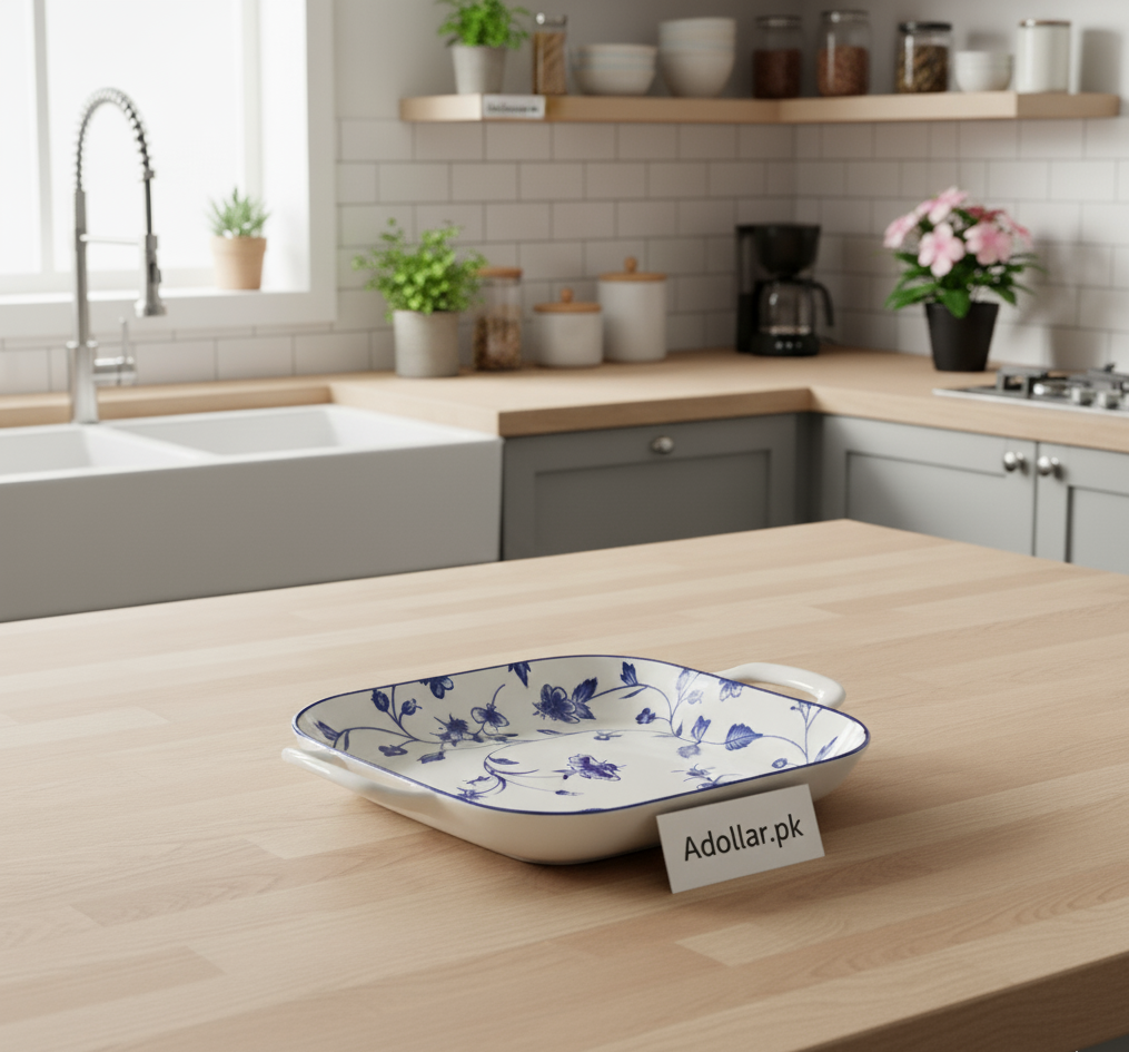 Brilliant Porcelain Square Baker Dish – 9 Inch (With Double Handles)