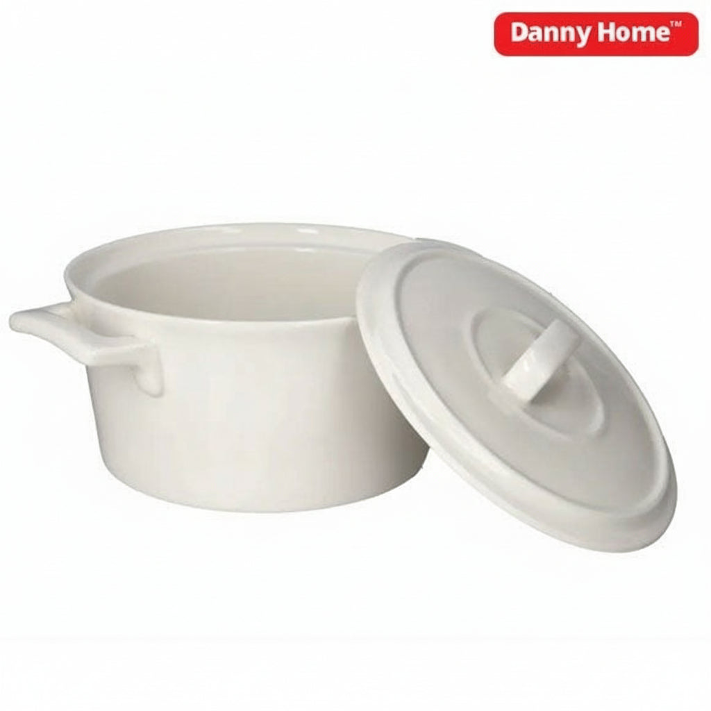 Danny Home / Ashton Round Porcelain Casserole with Lid – 1.2L (White)