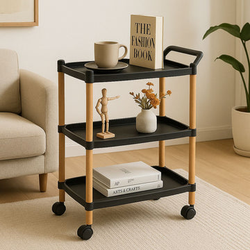 3-Tier Scandi-Style Rolling Utility Cart