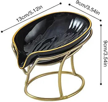 Ceramic Draining Soap Dish with Metal Stand