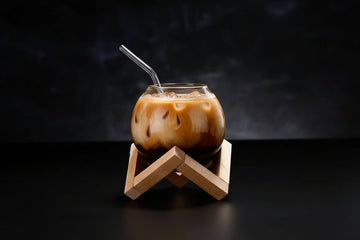 Creative Glass Moon Cup (Orb Shape) with Wooden Stand – 500ml