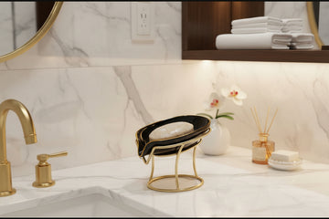 Ceramic Draining Soap Dish with Metal Stand