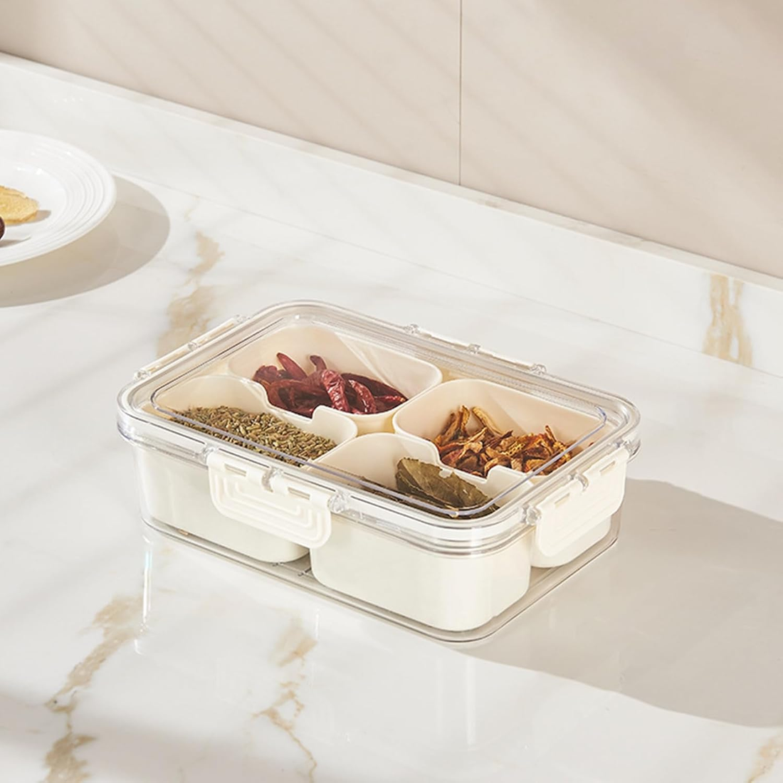 4 Compartment Snack Storage Box – Food Organizer Container