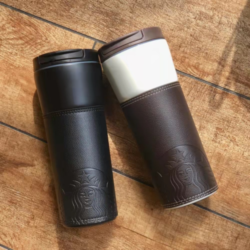Starbucks Travel Mug With Leather Cover 473ml