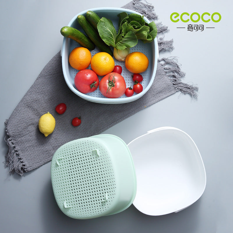 Ecoco Double Drain Basket – 2-in-1 Washing Colande