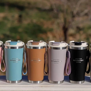 SITARAYURI Time Coffee Cup – 450ml Stainless Steel Travel Mug