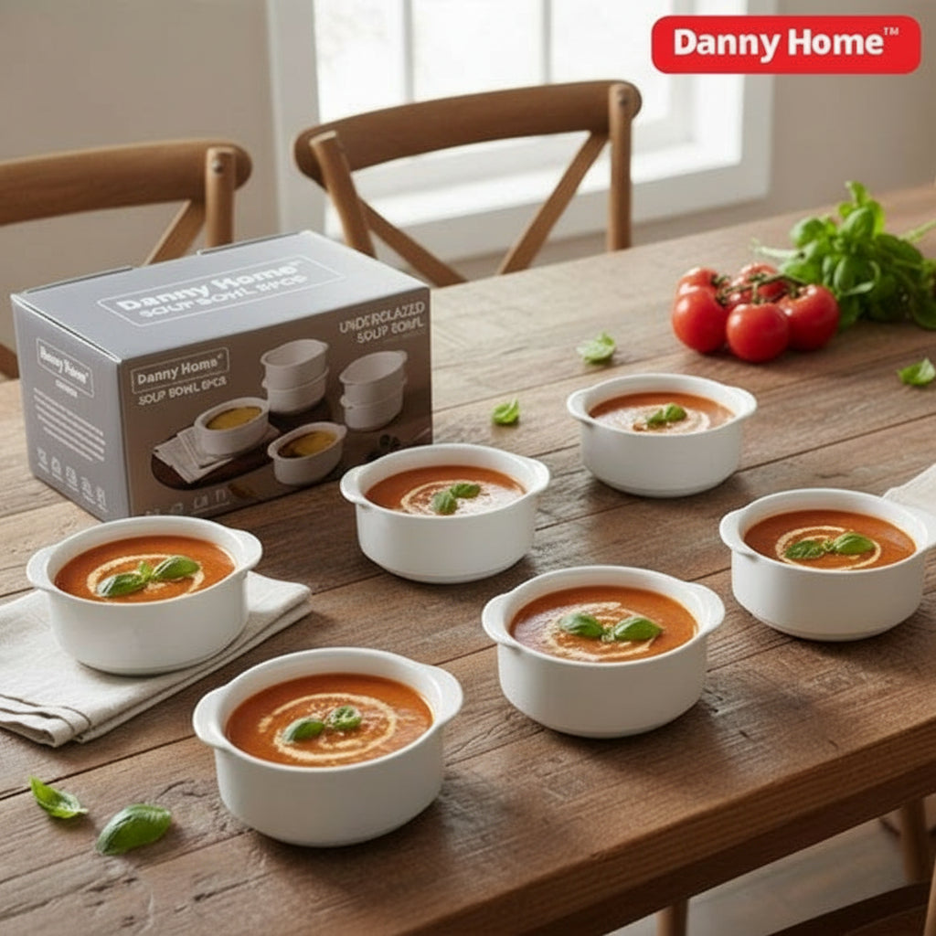Danny Home Ceramic Soup Bowl Set 6pcs