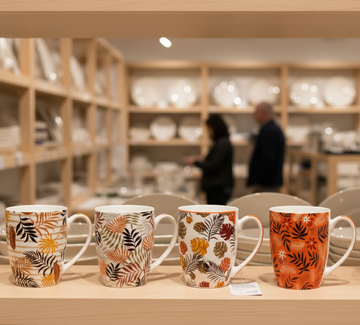 Ceramic Mug – 350 ml (Leaf Design)