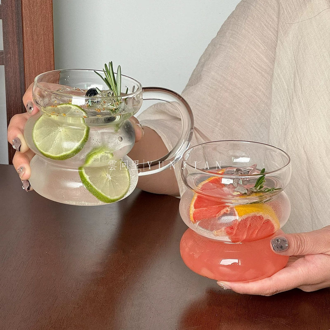 1pc Irregular Stacking Glass Cup