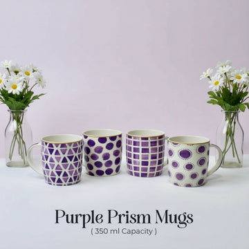 Purple Pattern Ceramic Mug – 350ml