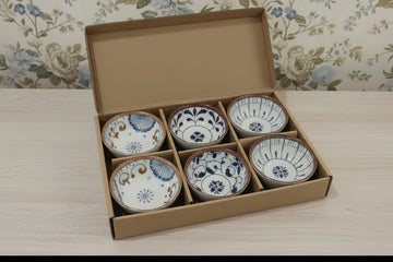 Japanese-Style Ceramic Bowl Set – 6 Pieces (4.5 Inch)