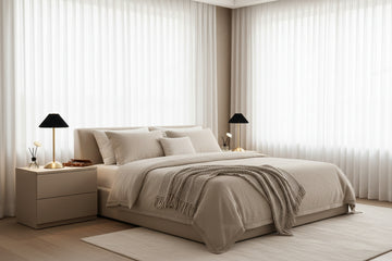 Modern Nordic Table Lamp – Gold Base with Pleated Shade