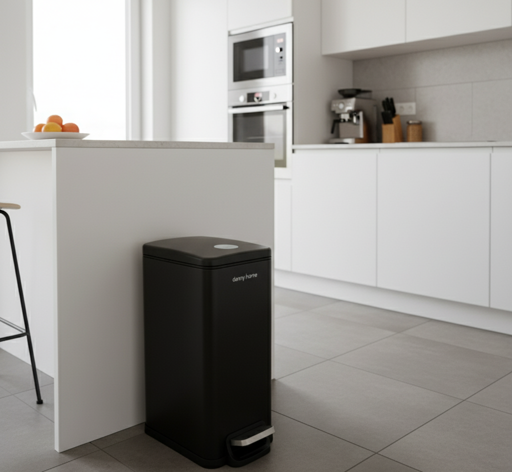 Danny Home 10 Liter Black Pedal Bin