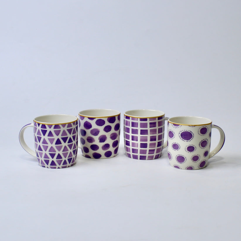 Purple Pattern Ceramic Mug – 350ml