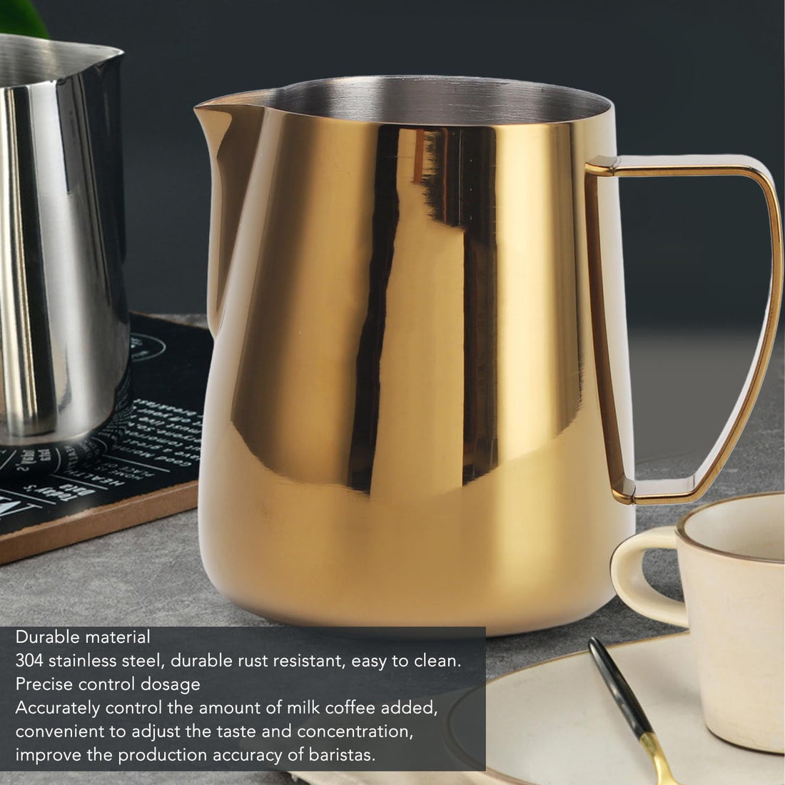 MILK FROTHING PITCHER JUG – GOLDEN (2000ML)