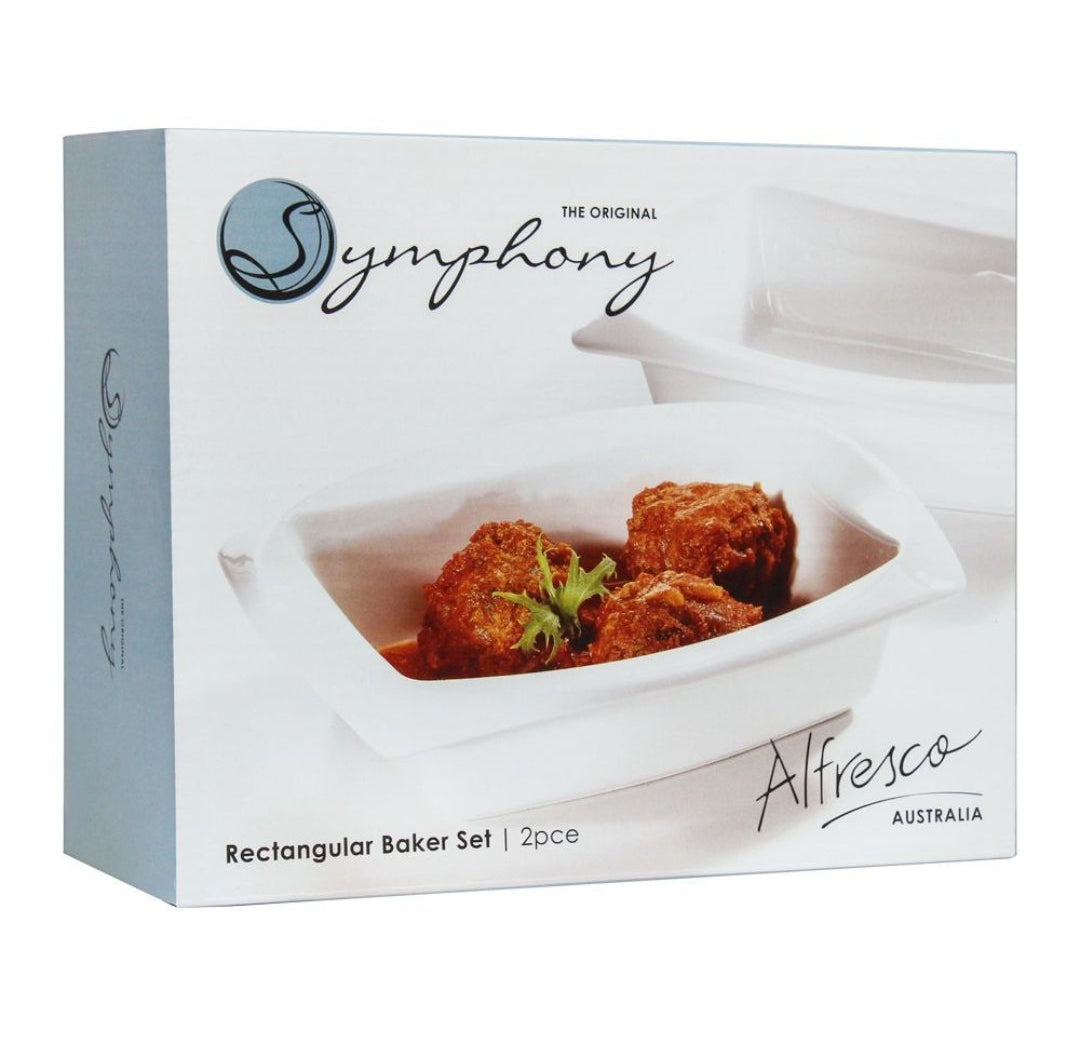 Symphony Ceramic Baking Dishes – Set of 2 (21 × 17 cm)