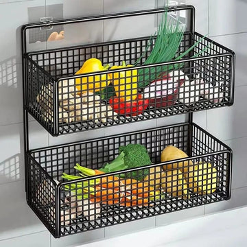 2 Layer Shelving Basket, Wall Mounted Bathroom Rack