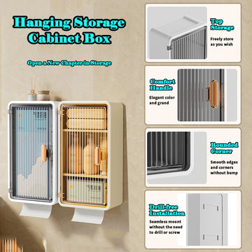 Multi-functional Wall-Mounted Hanging Storage cabinet & Tissue Dispenser