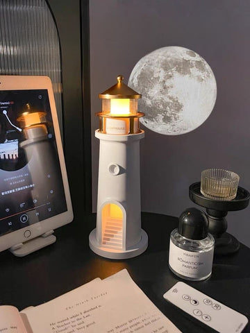 1pc LED Lighthouse Light & Moon Projector Night Lamp