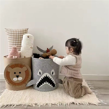 Animal-Themed Felt Storage Basket