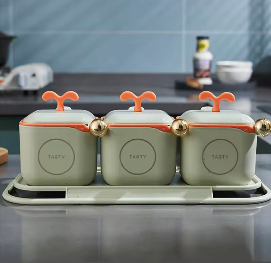 Seasoning Box Set 3 Pieces Plastic Spice Container