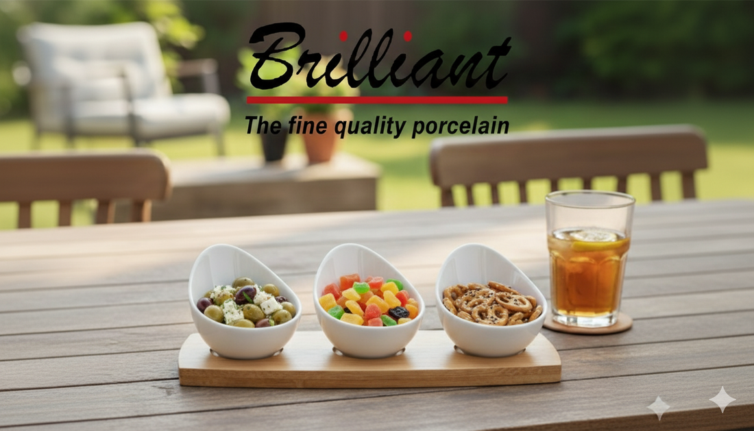 Trio Curve Snack Bowl Set with Wooden Base – Brilliant