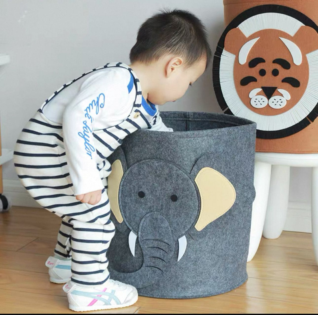 Animal-Themed Felt Storage Basket