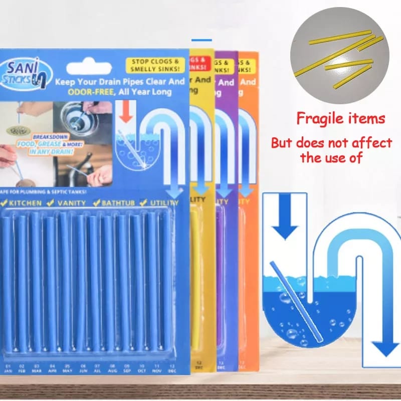 Sani Sticks Drain Cleaner - Pack Of 12
