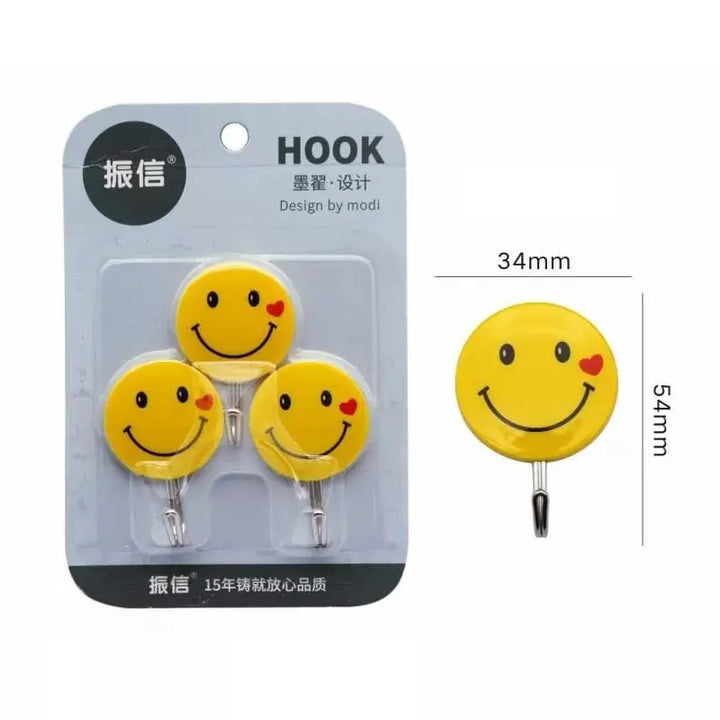 3 PCs Emoji Wall Hook Heavy Duty Self Adhesive Hook