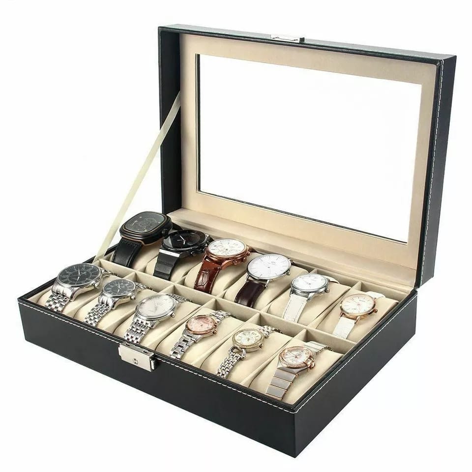6 and 10 Slot Leather Watch Organizers