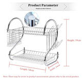 2 Layer Dish Drying Rack With Cup & Knife Holder