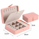 Leather Mini Jewelry Box Double Layer