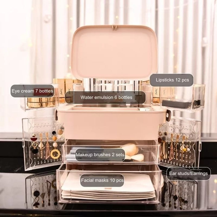 Large Capacity Jewelry Rack Cosmetic Organizer Skincare Lipstick Cosmetic Storage Box