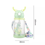 Children Baby Boy Girl Water Bottle for School Outdoor Travel Cute Cartoon Shoulder Strap Lovely Deer Bottlle