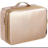 2 Layers Travel Makeup Cosmetic Organizer - Golden