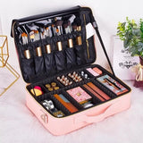 2 Layers Travel Makeup Cosmetic Organizer - Golden