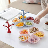 5 Compartment Tree Shape Snack Plate With 6pcs Forks